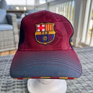 FC Barcelona Embroidered Adjustable Cap Maroon Blue Soccer La Liga Barca